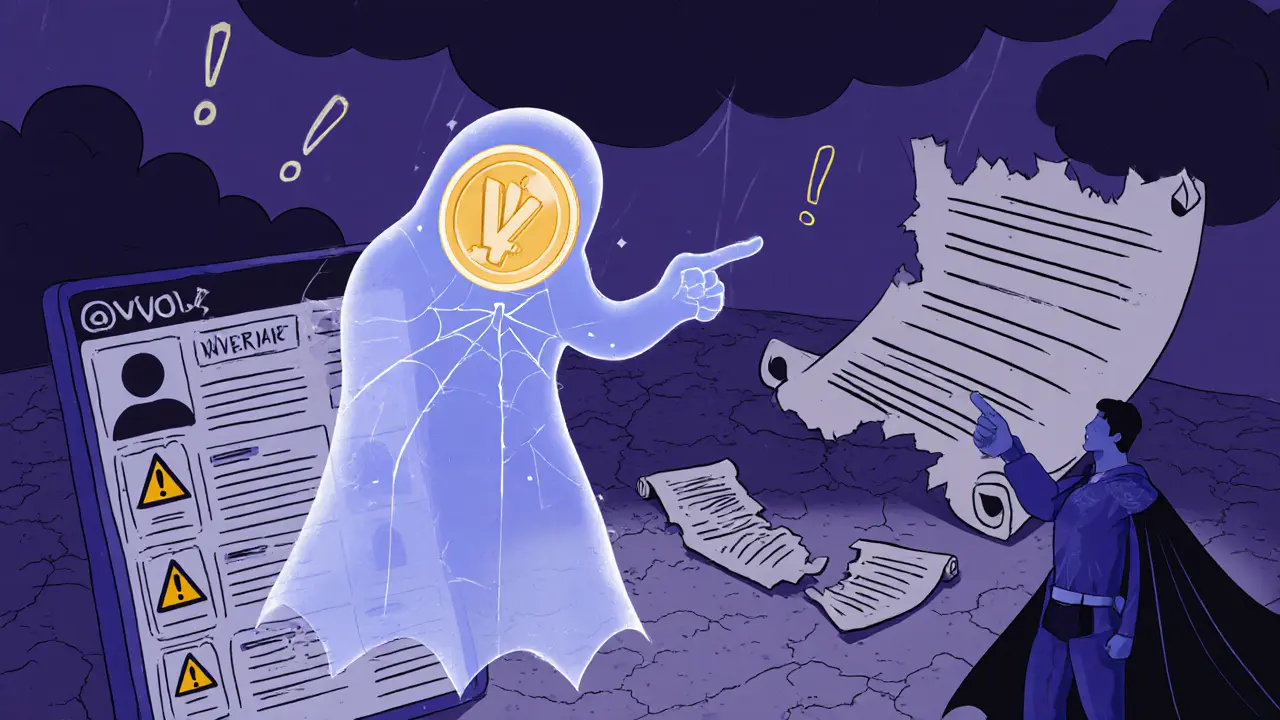 Panel montrant un VIVO fantôme, forum désert et avertissement de risque.