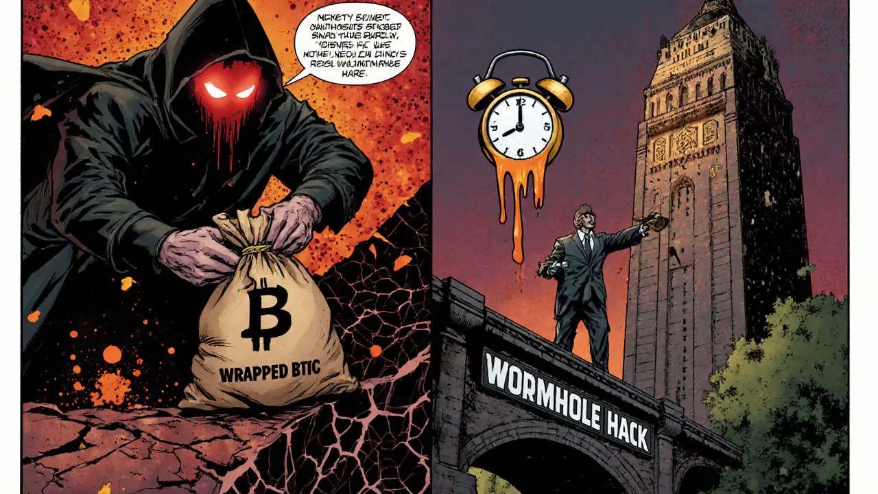 Scène de hack, retard et contrainte réglementaire sur les tokens encapsulés.