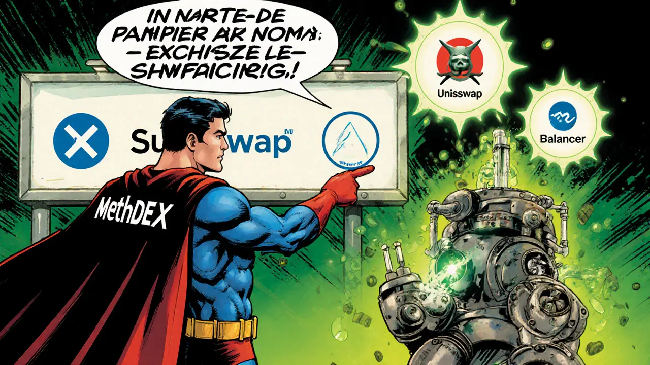 Super‑héros &quot;SafeDEX&quot; avertit de fuir MethLab et recommande d&#039;autres DEX.