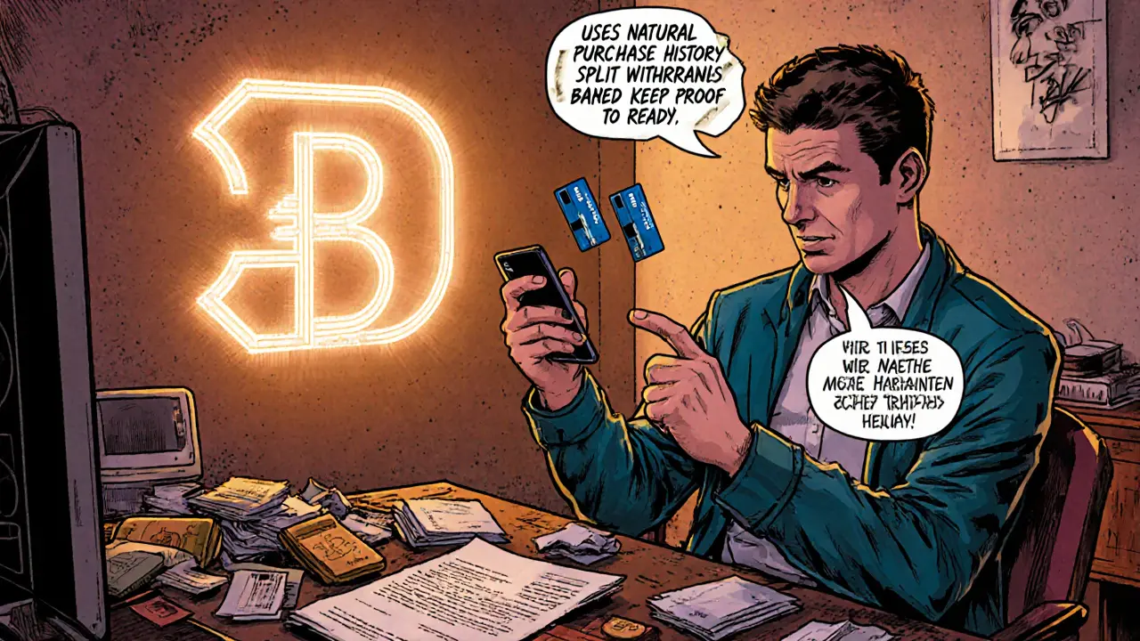 Trader russe utilisant plusieurs cartes et documents pour contourner les limites.