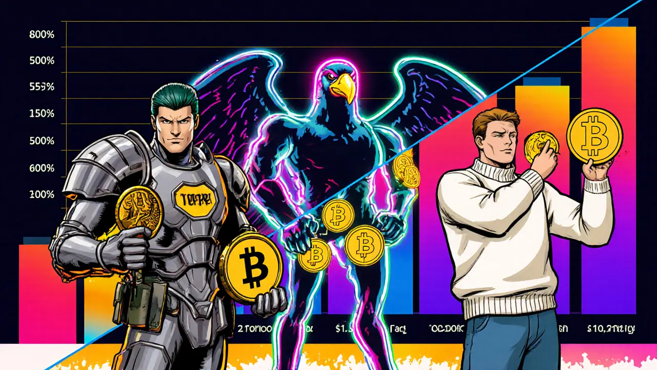 Trois personnages de style bande dessinée représentent BtcTurk, Binance et BitTurk en confrontation.