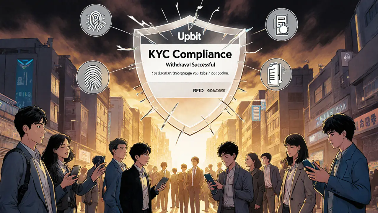 Des traders coréens retirent leurs fonds sous un bouclier de conformité KYC, avec des technologies d&#039;authentification en l&#039;air.