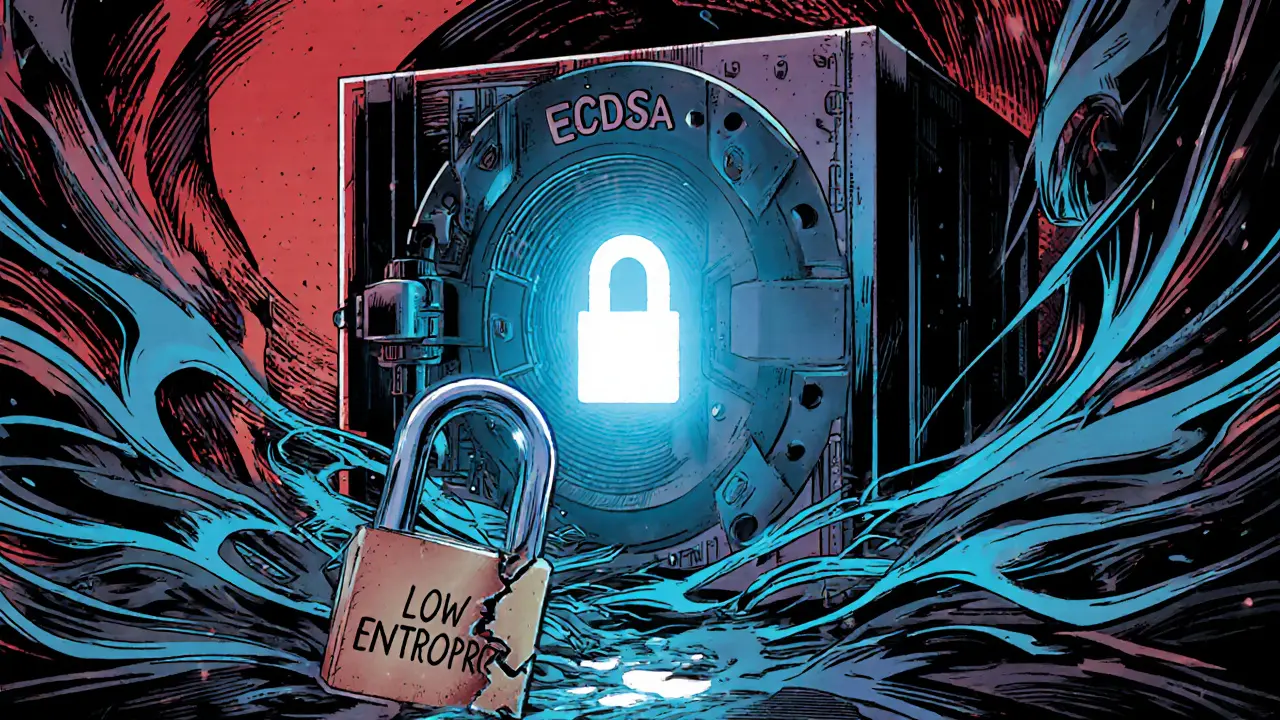 Génération de clés privées et qualité du hasard en cryptographie blockchain