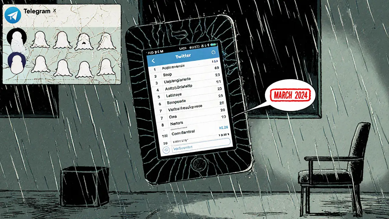 Un chat Telegram vide et un écran GitHub abandonné reflètent l&#039;inactivité totale du projet Bridge AI.