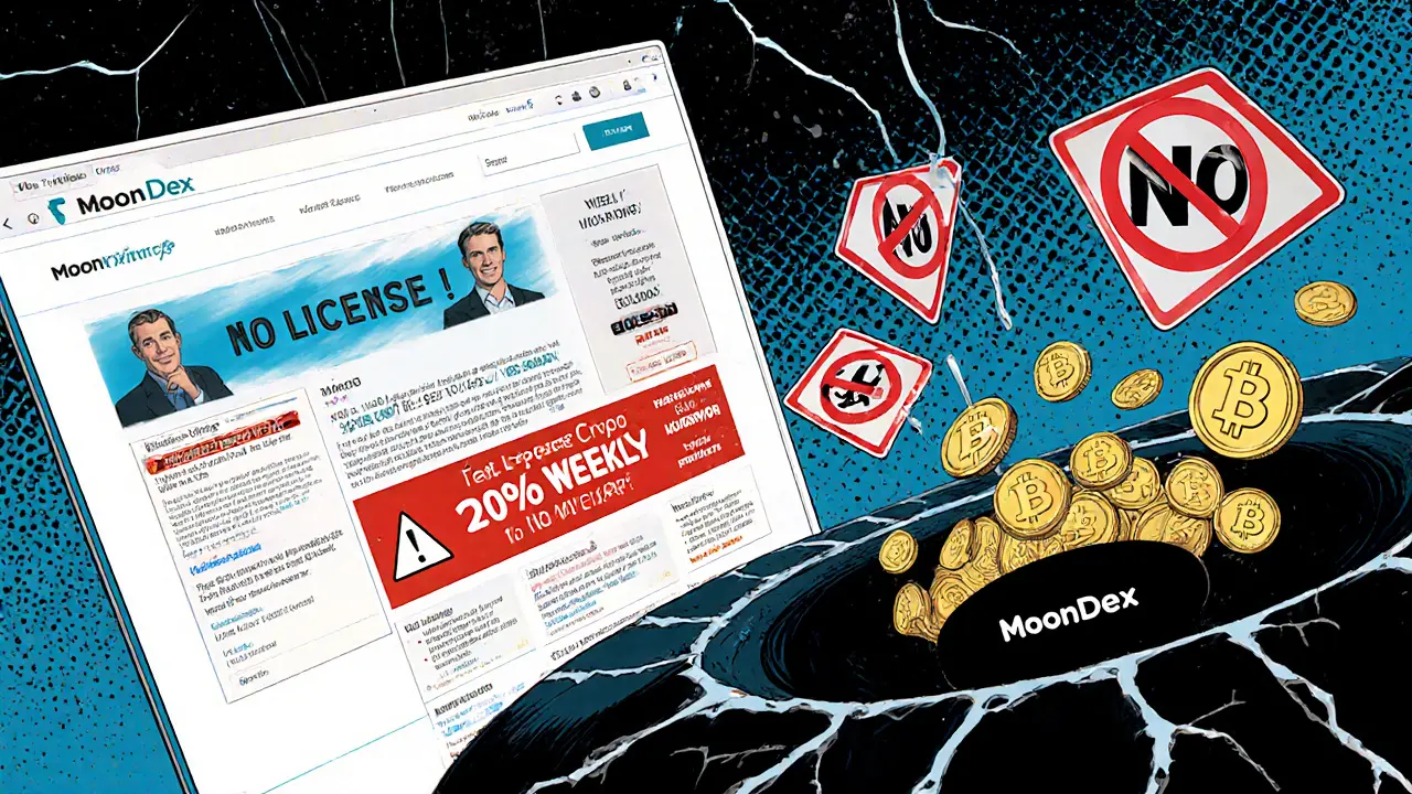 Un utilisateur regarde ses crypto-disparaître dans un trou noir tandis que des avertissements de fraude flottent autour d&#039;un faux site web.