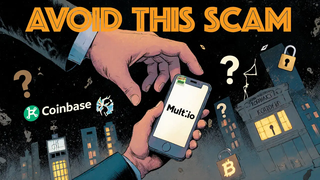 Victime tirée loin d&#039;une arnaque crypto par une autorité, avec des échanges sûrs en arrière-plan.