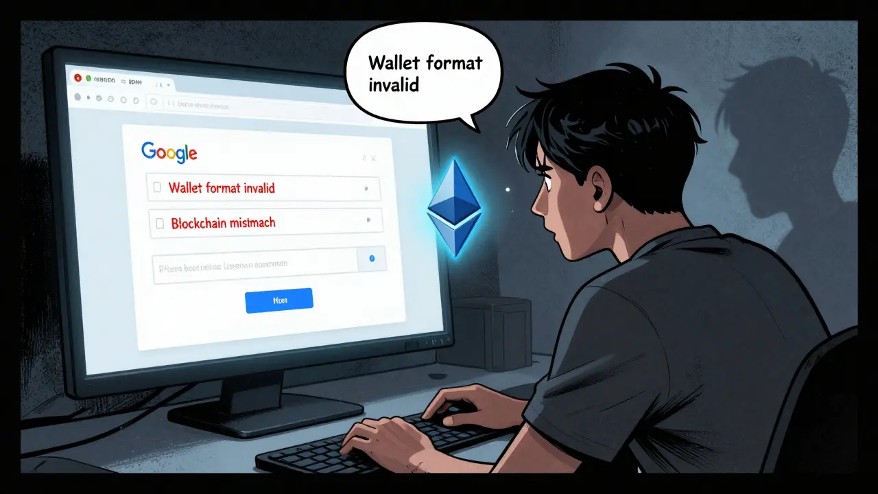 Un fan confronté à une erreur de formulaire pour un airdrop NFT, avec des messages d'erreur sur un écran d'ordinateur.