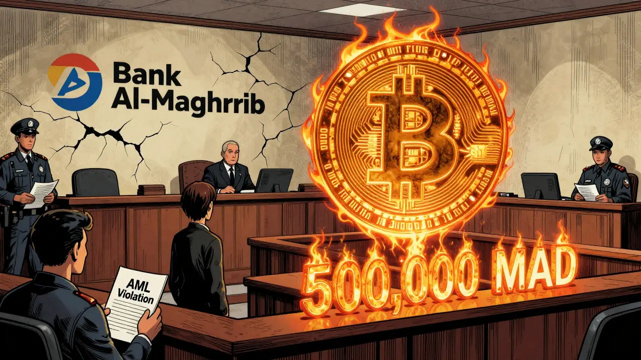 Un chef d'entreprise jugé pour utilisation illégale de crypto, avec une amende géante en feu.