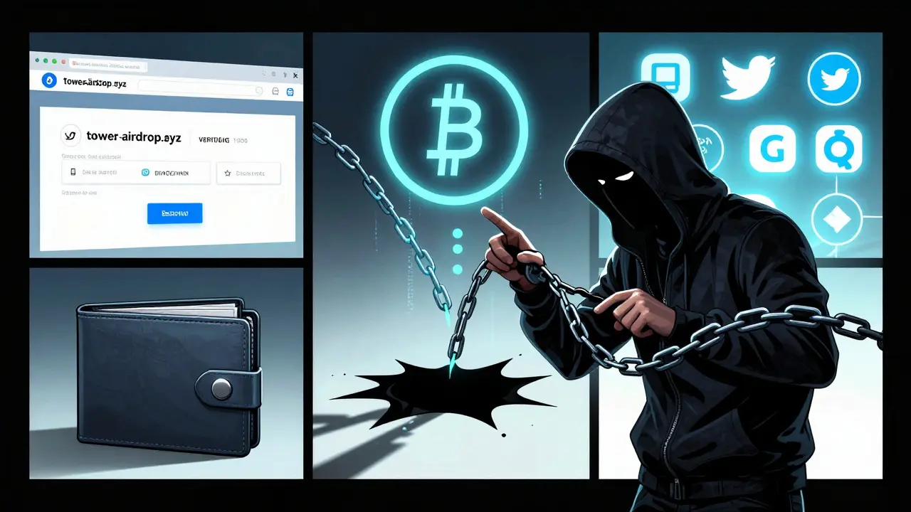 Un pirate numérique volant des fonds d'un portefeuille, contrasté avec un projet crypto légitime vérifié et sécurisé.