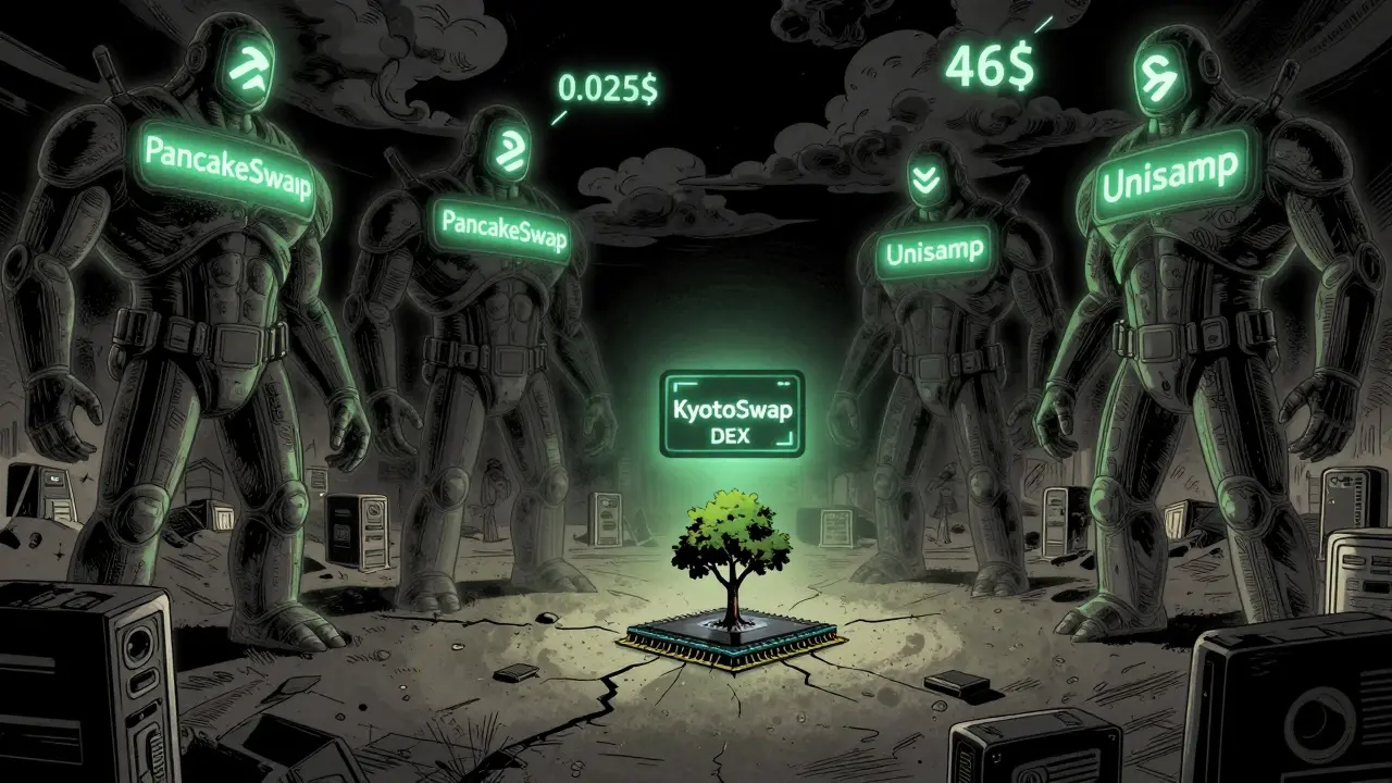KyotoSwap Crypto Exchange Review : Un DEX marginal avec un potentiel environnemental non réalisé