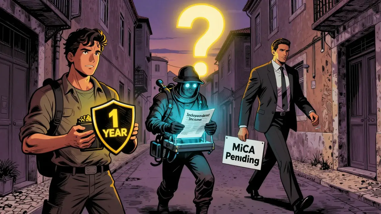 Trois profils de traders au Portugal : particulier, mineur et entrepreneur face à l'incertitude réglementaire.