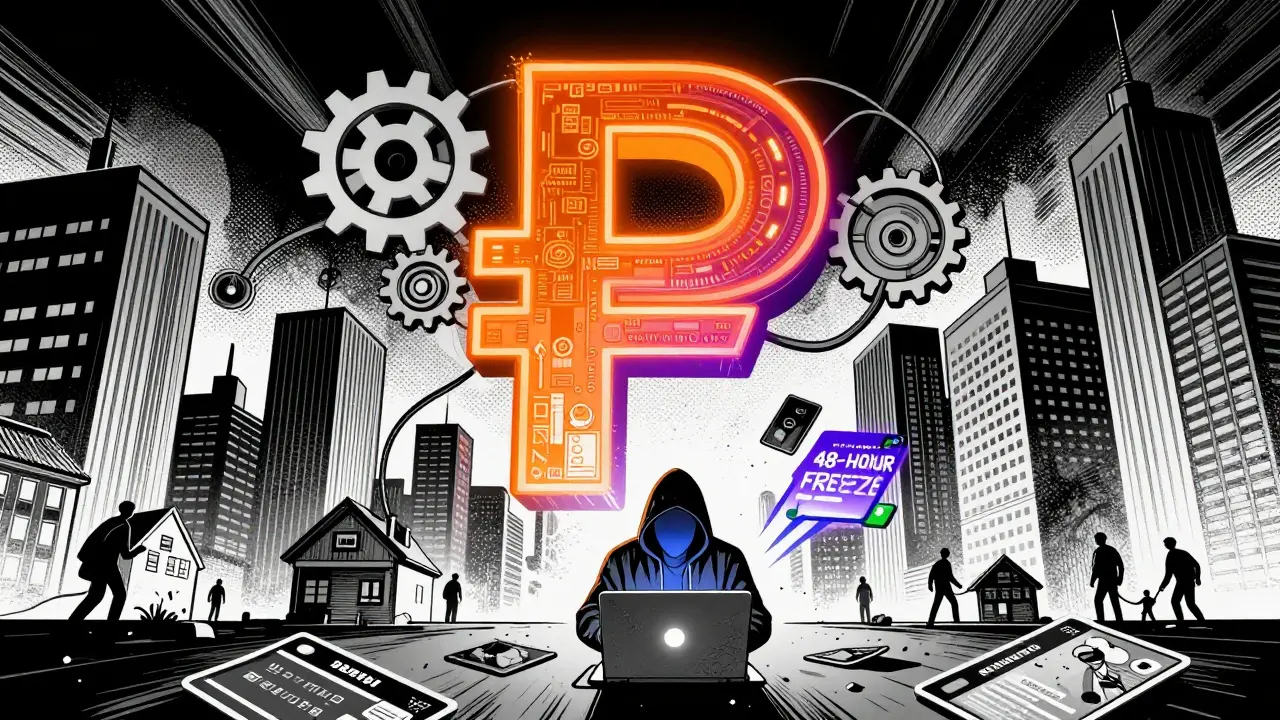 Un système de ruble numérique domine la ville, tandis qu'une personne hors réseau transfère discrètement des cryptos à l'étranger.