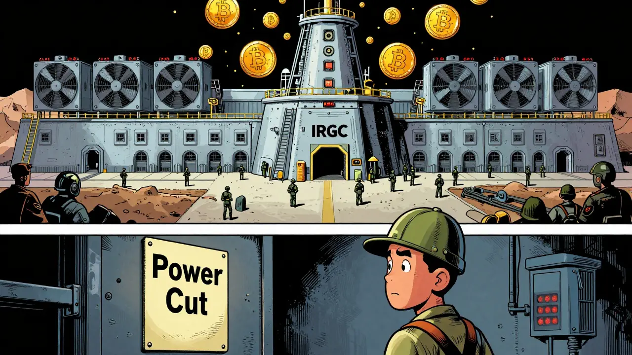 Comparaison entre un petit mineur privé dans l'obscurité et une méga-ferme d'État gardée.