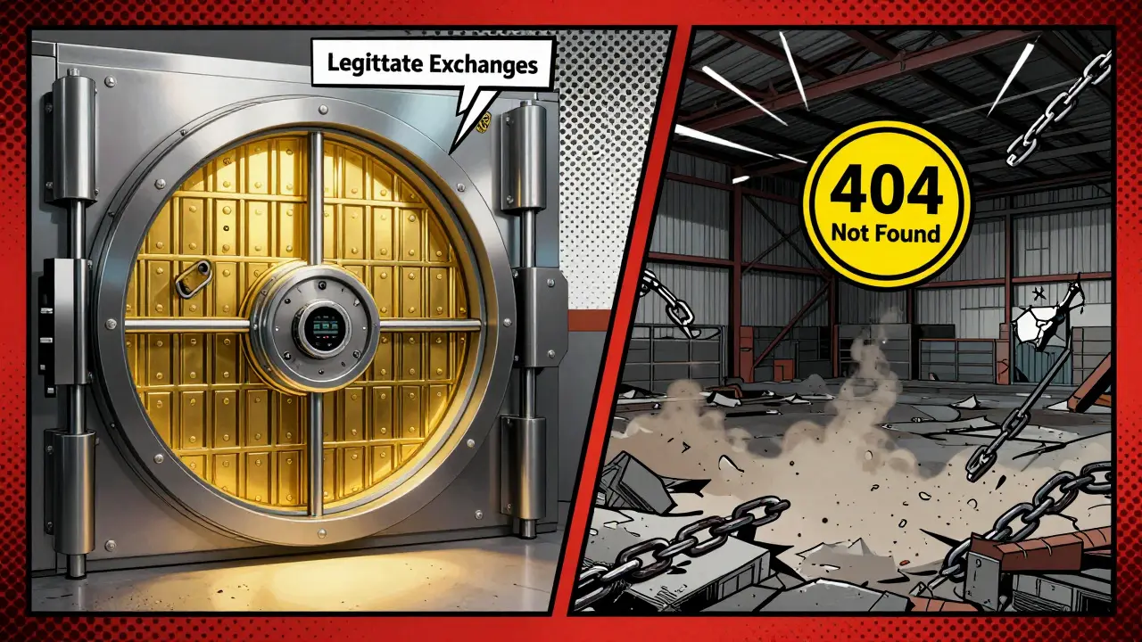 Comparaison entre un coffre-fort sécurisé et un entrepôt vide en style BD