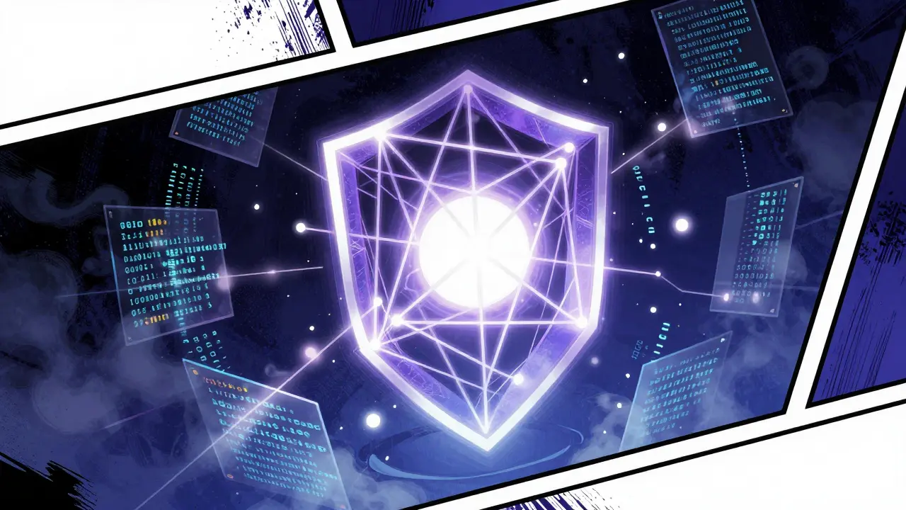 Représentation artistique de la technologie zkVM et preuves cryptographiques