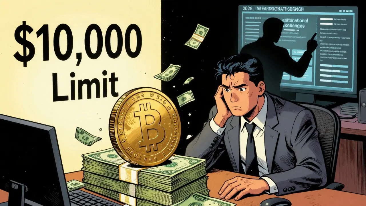 Trader bloqué par le plafond de 10 000 $ sur un échange