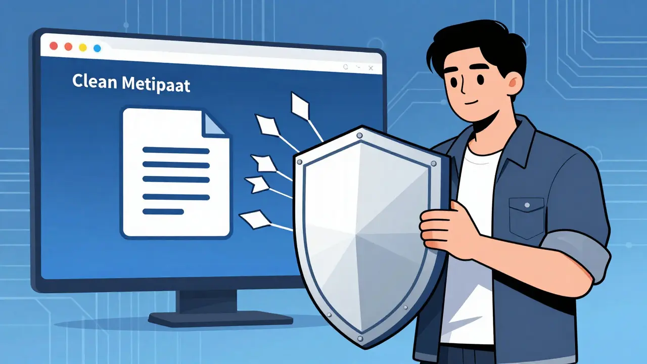 Un utilisateur protégeant sa vie privée en nettoyant les métadonnées.