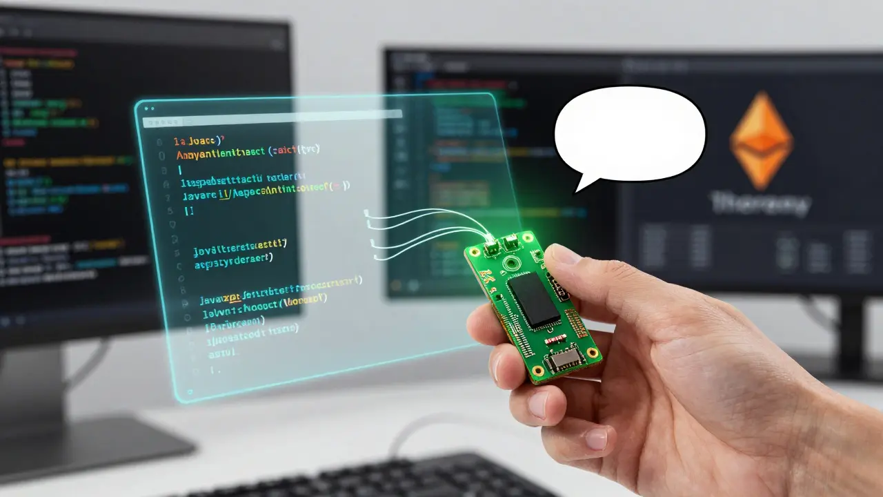 Développeur utilisant un Raspberry Pi pour coder en Java sur QAN