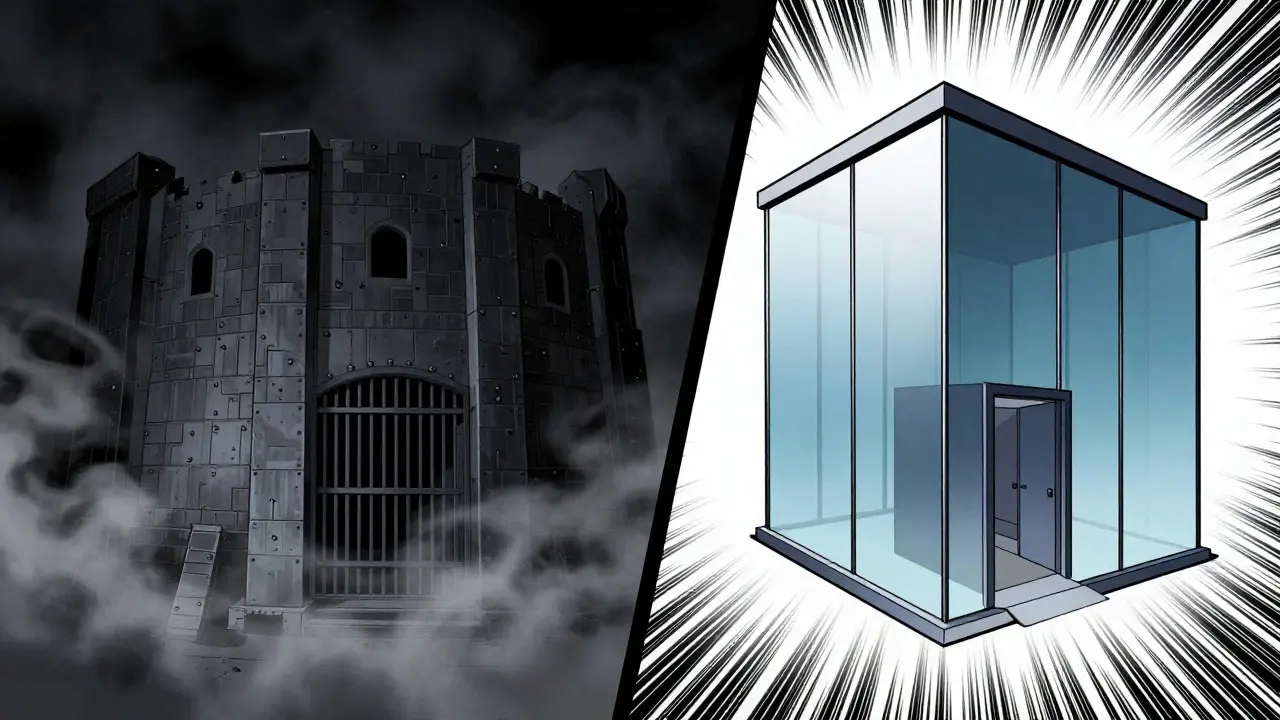 Comparaison visuelle : confidentialité obligatoire vs optionnelle
