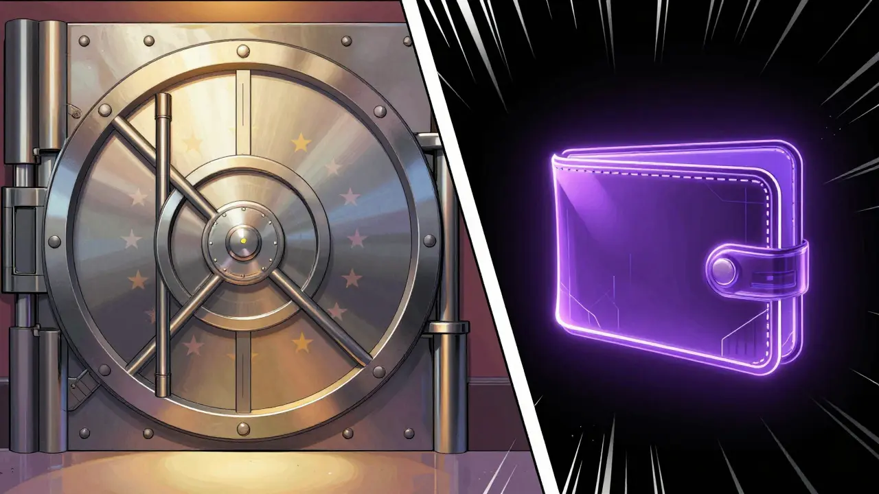 Comparaison visuelle entre l'application réglementée et le portefeuille numérique