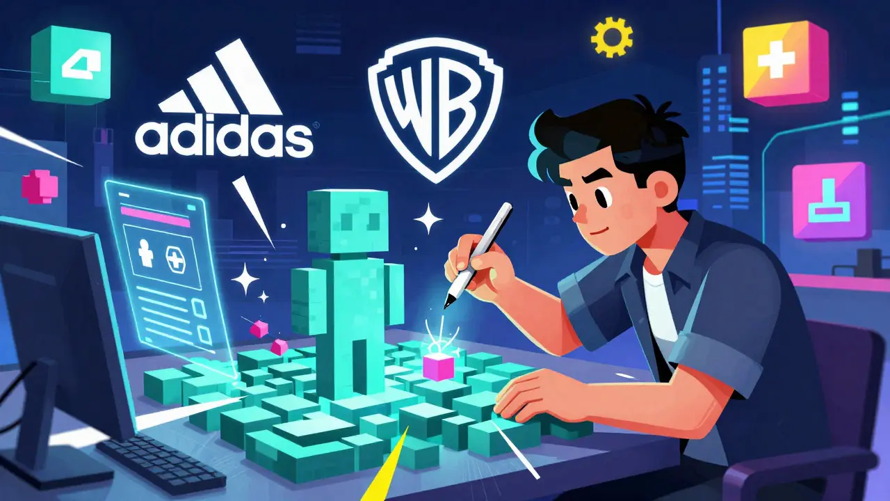 Créateur de contenu utilisant des outils voxel dans le métavers