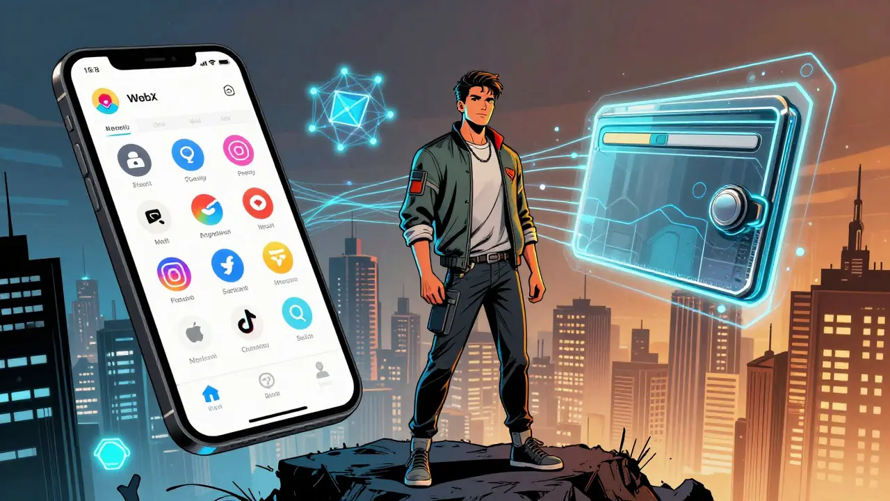 Créateur reliant les réseaux sociaux classiques et le portefeuille crypto dans un futur hybride