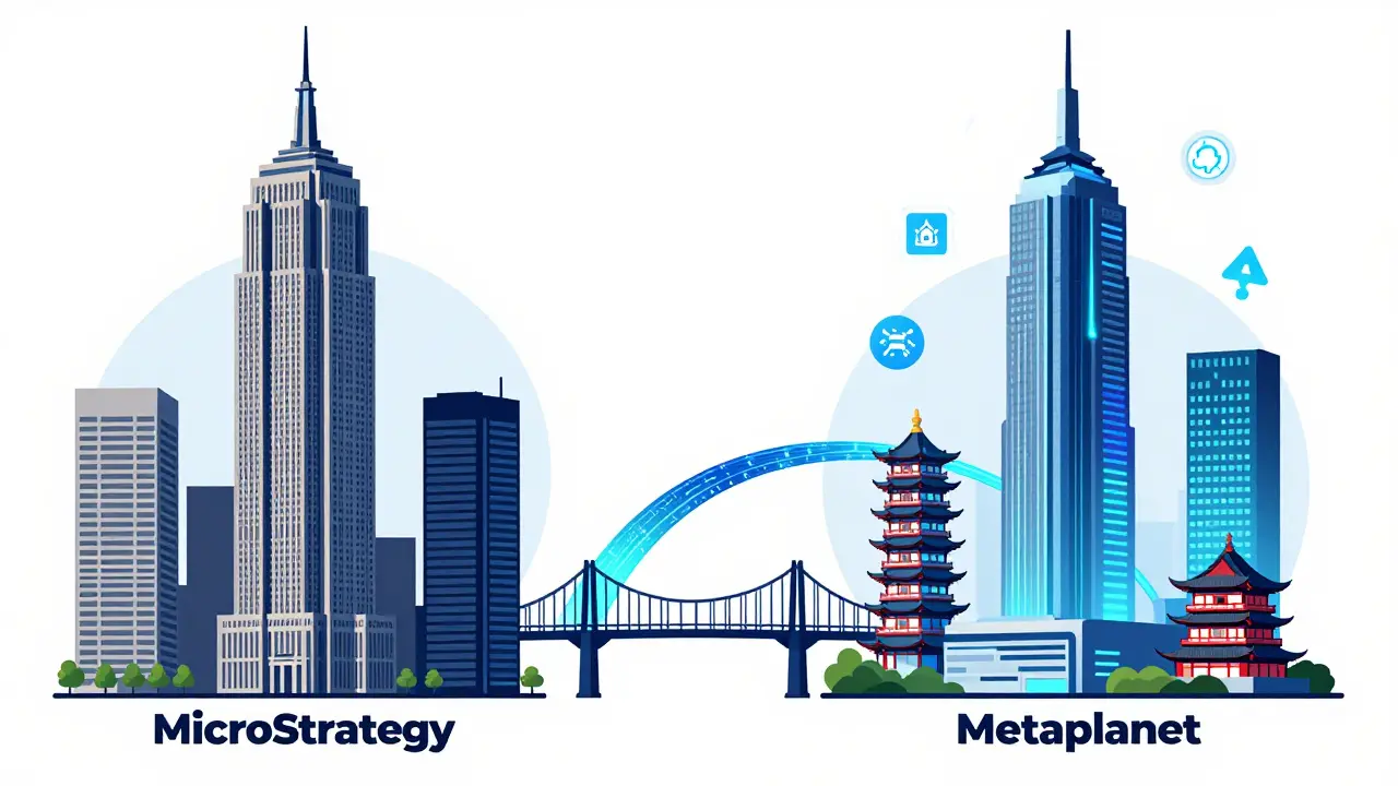 Style BD : comparaison visuelle entre les tours MicroStrategy et Metaplanet