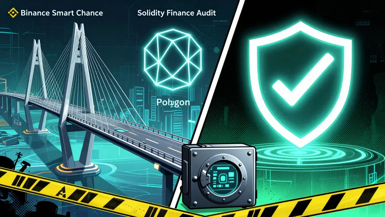 Pont blockchain sécurisé entre BSC et Polygon avec un bouclier d'audit