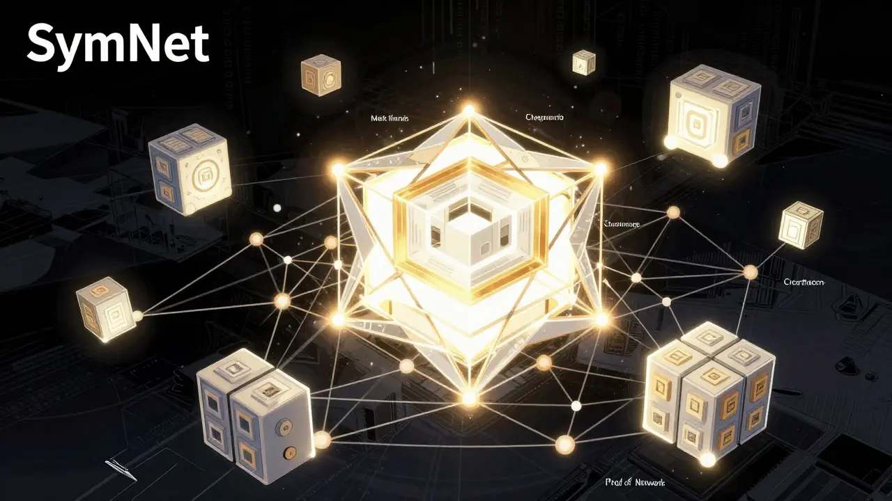 Réseau technique complexe représentant la cryptographie post-quantique et les blocs rapides