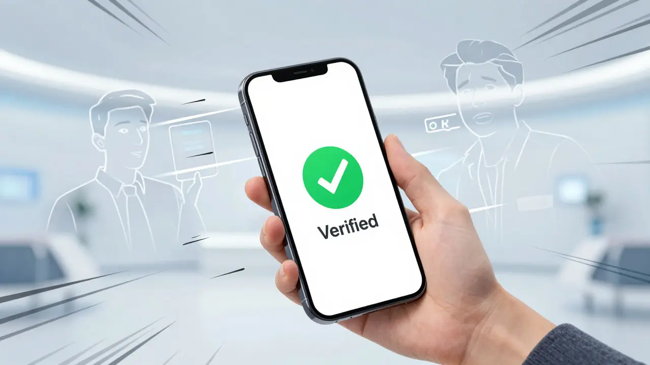 Smartphone affichant une vérification rapide sans télécharger toutes les données