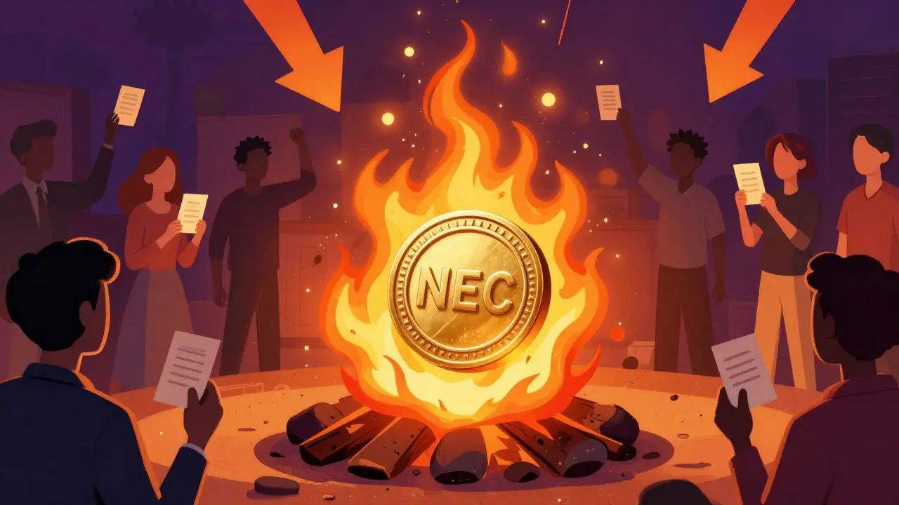 Token NEC brûlé pour réduire l'offre dans le modèle économique déflationniste