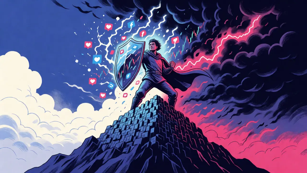 Guerrier solitaire face à la tempête des marchés crypto en style comics