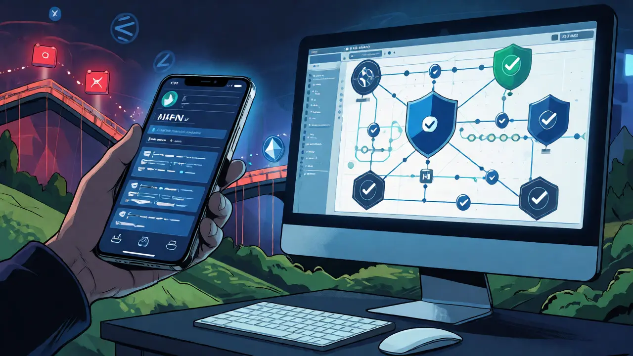 Navigation entre mobile et desktop avec ponts inter-chaînes et gouvernance