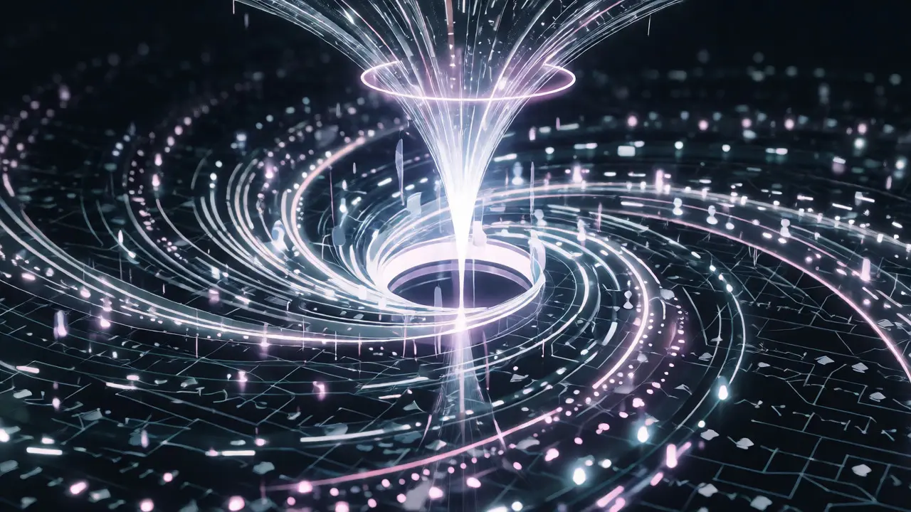 Vortex de liquidité concentrée illustrant l'efficacité du DEX V3